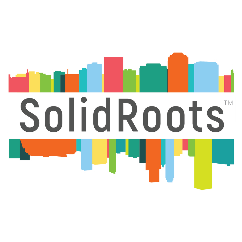 SolidRoots logo showing the Tulsa skyline above and below the word SolidRoots in gray.